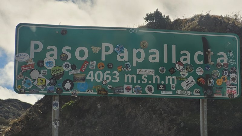 Schild Paso Papallacta