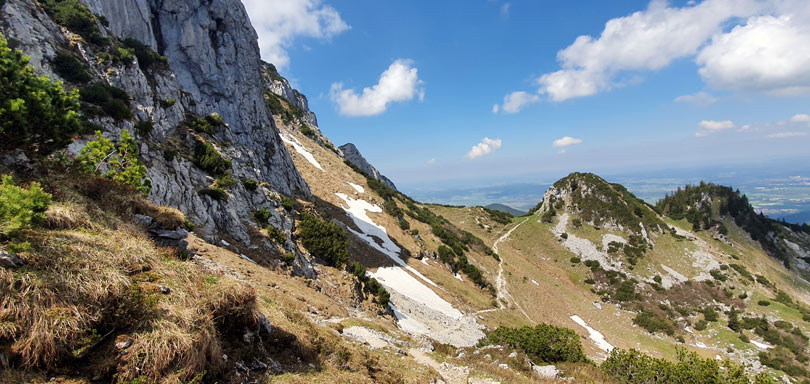 Vom Sattel Blick zurück