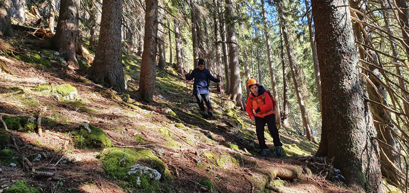 Wandern und Klettern Daffensteine Abstieg